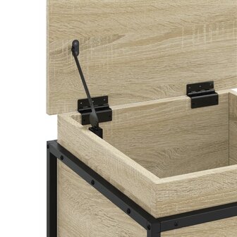 Opbergbox met deksel 40x40x51,5 cm bewerkt hout sonoma eiken 8