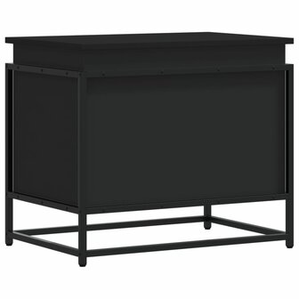 Opbergbox met deksel 60x40x51,5 cm bewerkt hout zwart 2