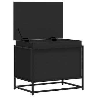 Opbergbox met deksel 60x40x51,5 cm bewerkt hout zwart 7