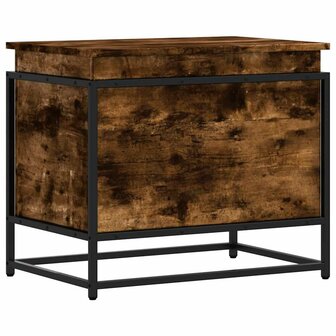 Opbergbox met deksel 60x40x51,5 cm bewerkt hout gerookt eiken 6