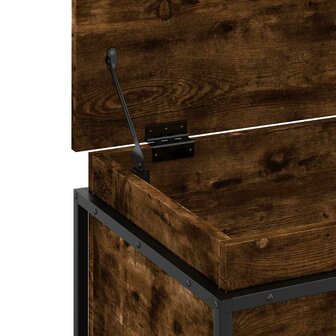 Opbergbox met deksel 60x40x51,5 cm bewerkt hout gerookt eiken 8