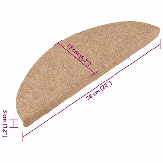Trapmatten zelfklevend 15 st 56x17x3 cm beige 8