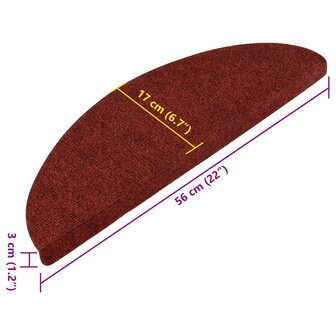 Trapmatten zelfklevend 15 st 56x17x3 cm rood 8
