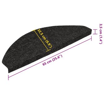 Trapmatten zelfklevend 15 st 65x22,5x3,5 cm antraciet 8