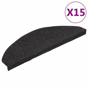Trapmatten zelfklevend 15 st 65x22,5x3,5 cm zwart 2