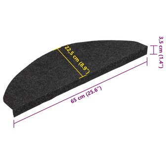 Trapmatten zelfklevend 15 st 65x22,5x3,5 cm zwart 8
