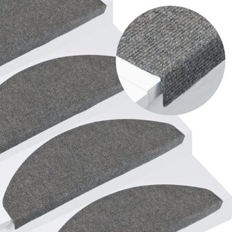 Trapmatten zelfklevend 15 st 65x22,5x3,5 cm grijs 1