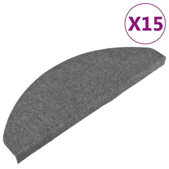 Trapmatten zelfklevend 15 st 65x22,5x3,5 cm grijs 2