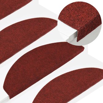 Trapmatten zelfklevend 15 st 65x22,5x3,5 cm rood 1
