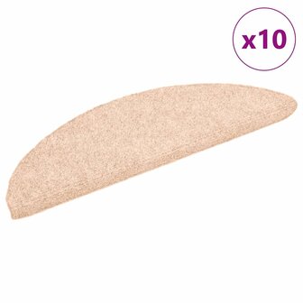 Trapmatten zelfklevend 10 st 56x17x3 cm naaldvilt cr&egrave;mekleurig 1