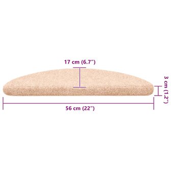Trapmatten zelfklevend 10 st 56x17x3 cm naaldvilt cr&egrave;mekleurig 8