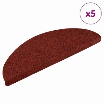 Trapmatten zelfklevend 5 st 56x17x3 cm naaldvilt rood 1