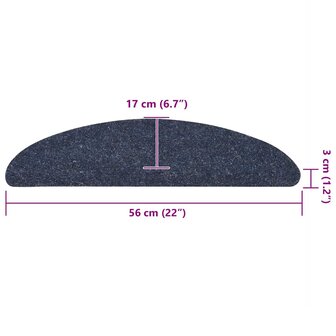 Trapmatten zelfklevend 10 st 56x17x3 cm naaldvilt blauw 8