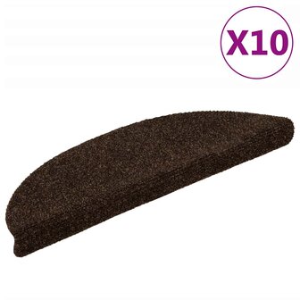 Trapmatten zelfklevend 10 st 56x17x3 cm naaldvilt bruin 1
