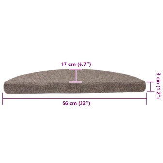 Trapmatten zelfklevend 5 st 56x17x3 cm naaldvilt cr&egrave;mekleurig 8
