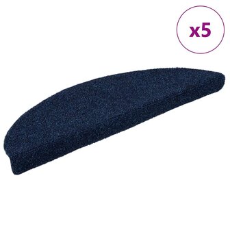 Trapmatten zelfklevend 5 st 56x17x3 cm naaldvilt marineblauw 1