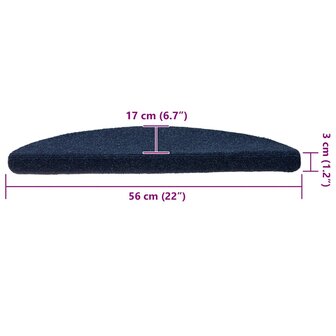 Trapmatten zelfklevend 10 st 56x17x3 cm naaldvilt marineblauw 8