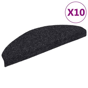 Trapmatten zelfklevend 10 st 65x21x4 cm naaldvilt zwart 2