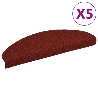 Trapmatten zelfklevend 5 st 65x21x4 cm naaldvilt rood 1