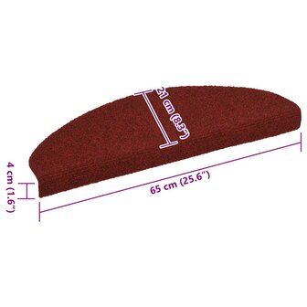 Trapmatten zelfklevend 10 st 65x21x4 cm naaldvilt rood 8