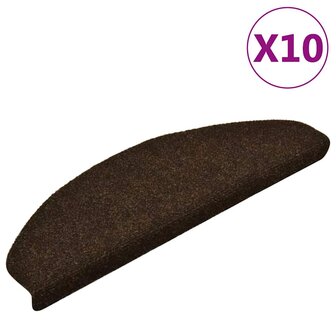 Trapmatten zelfklevend 10 st 65x21x4 cm naaldvilt bruin 1