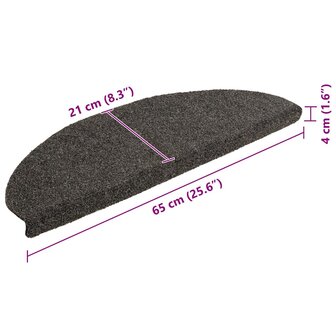 Trapmatten zelfklevend 10 st 65x21x4 cm naaldvilt antraciet 8