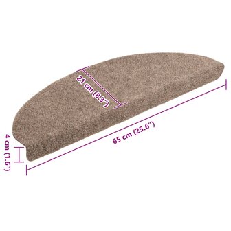 Trapmatten zelfklevend 5 st 65x21x4 cm naaldvilt cr&egrave;mekleurig 8