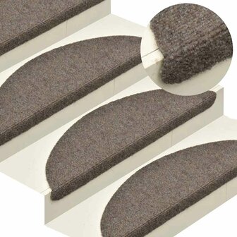 Trapmatten zelfklevend 10 st 65x21x4 cm naaldvilt cr&egrave;mekleurig 1