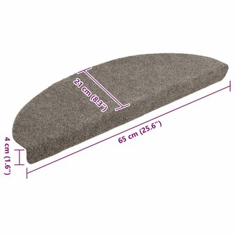 Trapmatten zelfklevend 10 st 65x21x4 cm naaldvilt cr&egrave;mekleurig 8