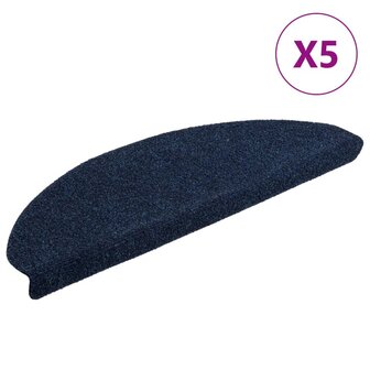 Trapmatten zelfklevend 5 st 65x21x4 cm naaldvilt marineblauw 2