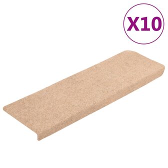 Trapmatten 10 st 65x21x4 cm naaldvilt cr&egrave;mekleurig 2