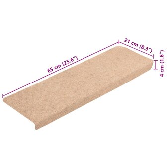 Trapmatten 10 st 65x21x4 cm naaldvilt cr&egrave;mekleurig 8