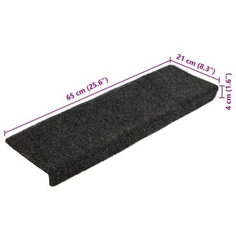 Trapmatten 5 st 65x21x4 cm naaldvilt grijs 8