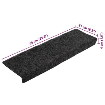 Trapmatten 10 st 65x21x4 cm naaldvilt grijs 8