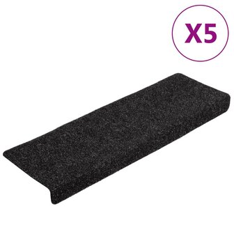 Trapmatten 5 st 65x21x4 cm naaldvilt zwart 2
