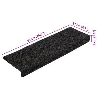 Trapmatten 5 st 65x21x4 cm naaldvilt zwart 8