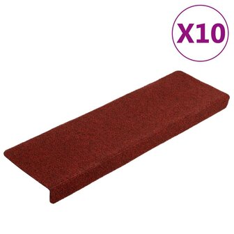 Trapmatten 10 st 65x21x4 cm naaldvilt bordeauxrood 1