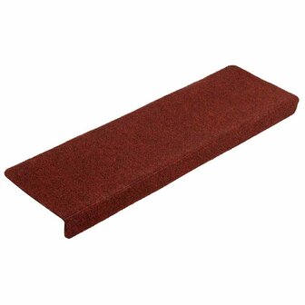 Trapmatten 10 st 65x21x4 cm naaldvilt bordeauxrood 2