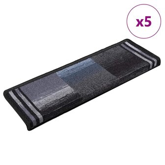 Trapmatten zelfklevend 5 st 65x21x4 cm zwart en grijs 1
