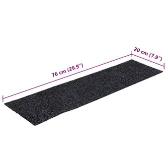 15 st Trapmatten zelfklevend rechthoekig 76x20 cm grijs 8