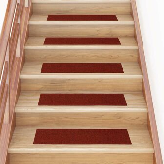 15 st Trapmatten zelfklevend rechthoekig 76x20 cm rood 1