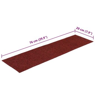 15 st Trapmatten zelfklevend rechthoekig 76x20 cm rood 8