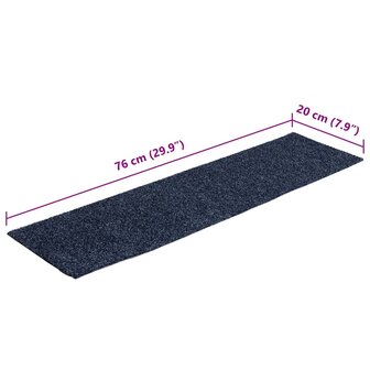 15 st Trapmatten zelfklevend rechthoekig 76x20 cm grijsblauw 8