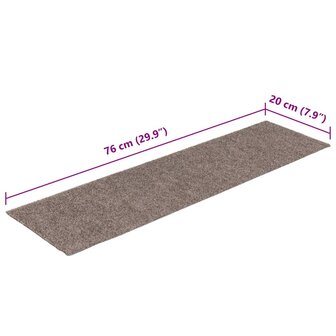 15 st Trapmatten zelfklevend rechthoekig 76x20 cm cr&egrave;mekleurig 8