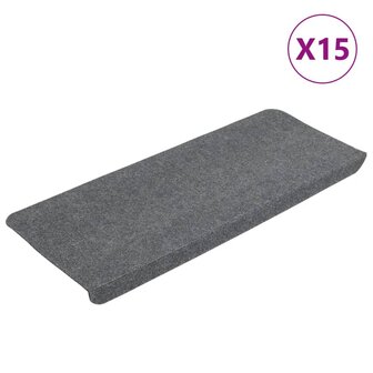Trapmatten zelfklevend 15 st 65x24,5x3,5 cm grijs 2