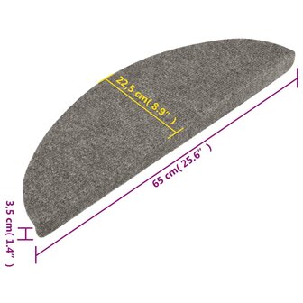 Trapmatten zelfklevend 10 st 65x22,5x3,5 cm grijs 8