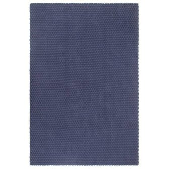 Vloerkleed rechthoekig 120x180 cm katoen marineblauw 1