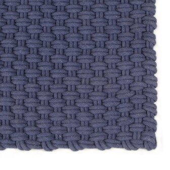 Vloerkleed rechthoekig 120x180 cm katoen marineblauw 2