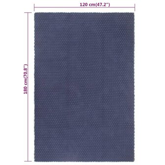 Vloerkleed rechthoekig 120x180 cm katoen marineblauw 6