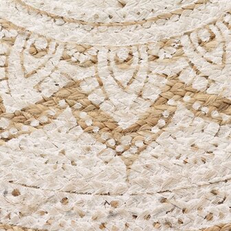 Tapijt met print rond 90 cm gevlochten jute 4